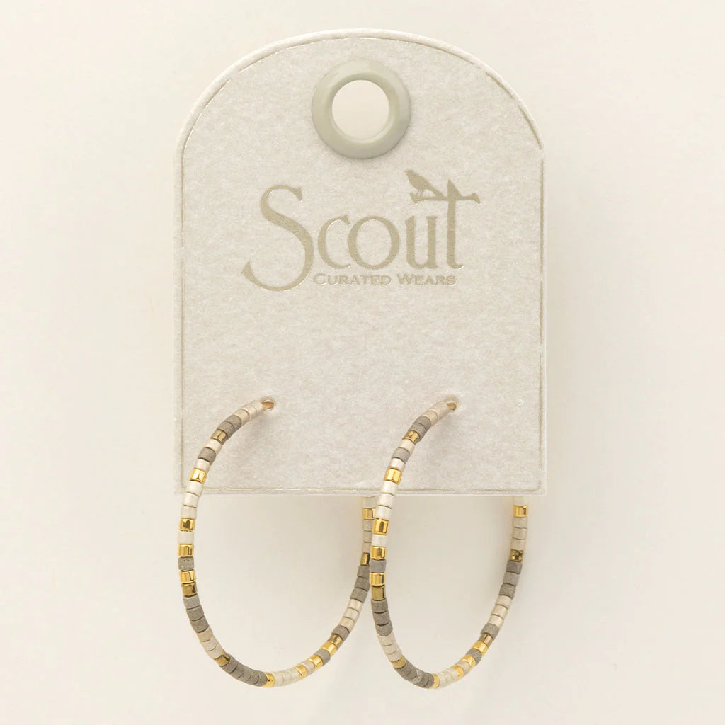 Chromacolor Miyuki Small Hoop | Pewter Multi/Gold