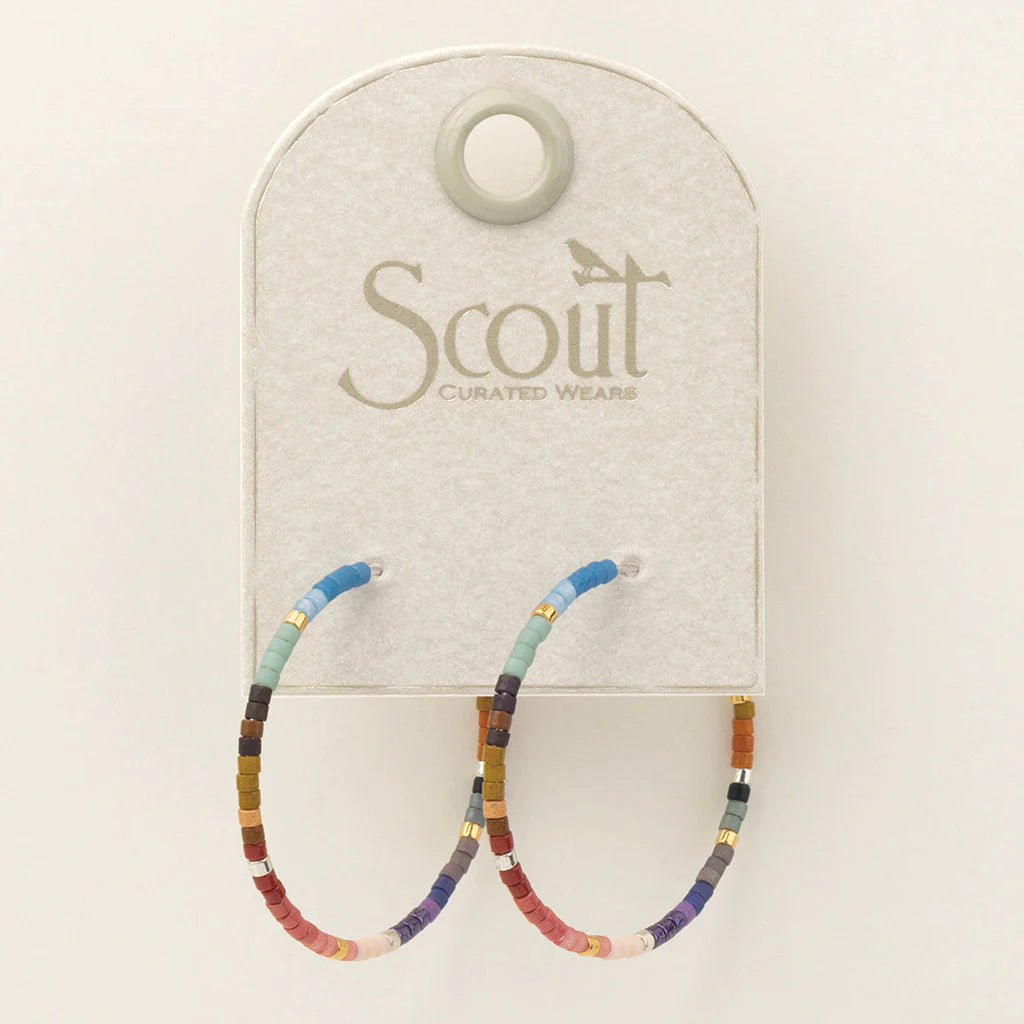 Chromacolor Miyuki Small Hoop | Dark Multi/Silver