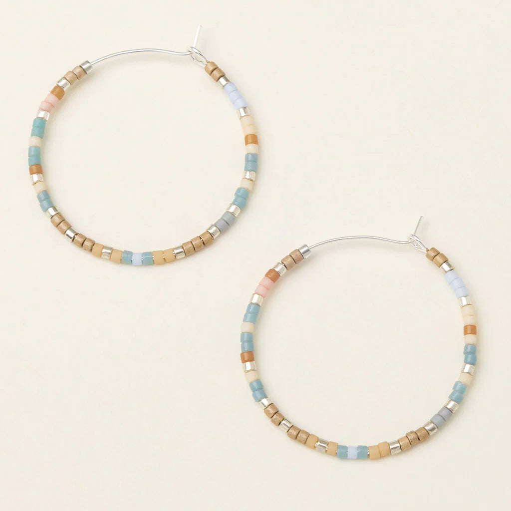 Chromacolor Miyuki Small Hoop | Desert Blue Multi/Silver