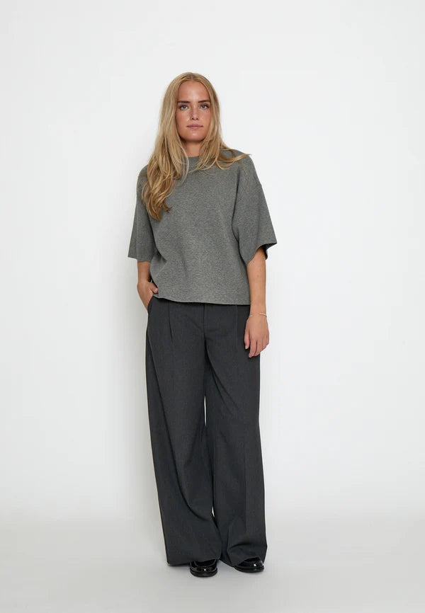 MS Lupi Knit T-Shirt - Gunmetal Melange
