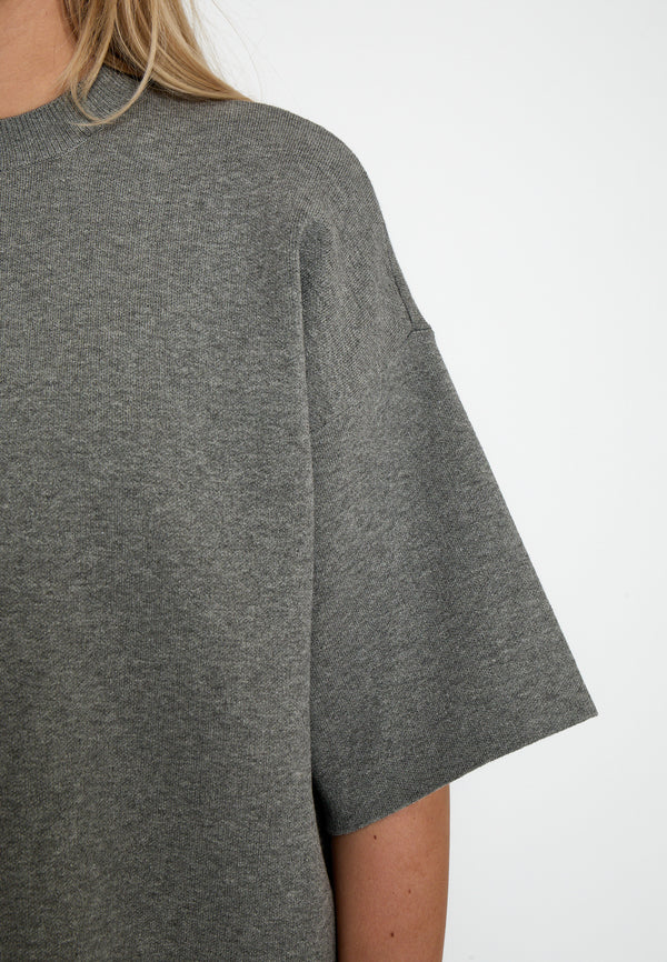 MS Lupi Knit T-Shirt - Gunmetal Melange