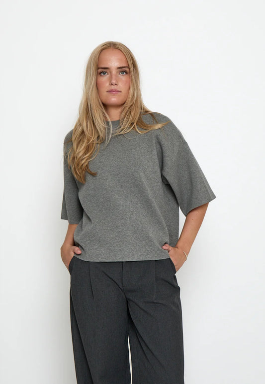 MS Lupi Knit T-Shirt - Gunmetal Melange