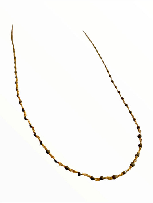 Wire Knotted Pyrite Necklace