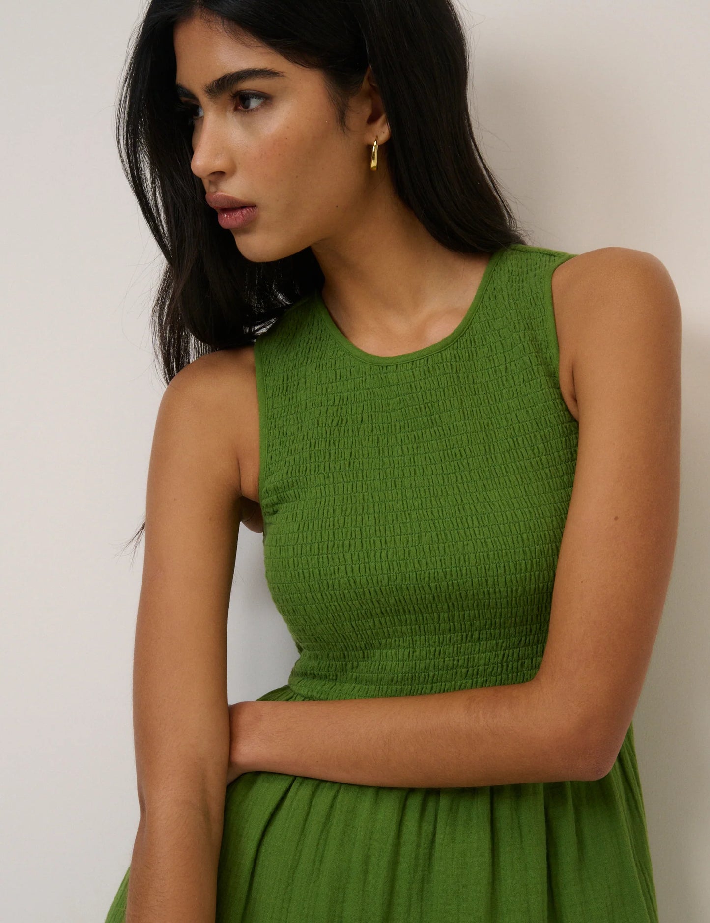 Green Sleeveless Charlie Midi Dress