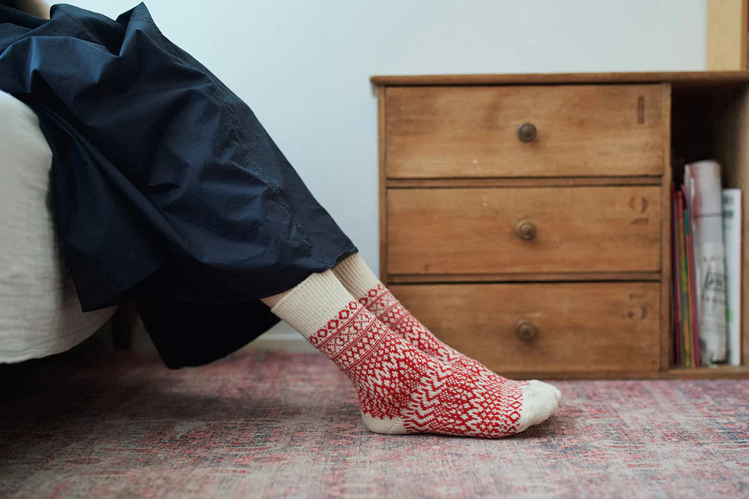 Nishiguchi Kutsushita Wool Jacquard Socks