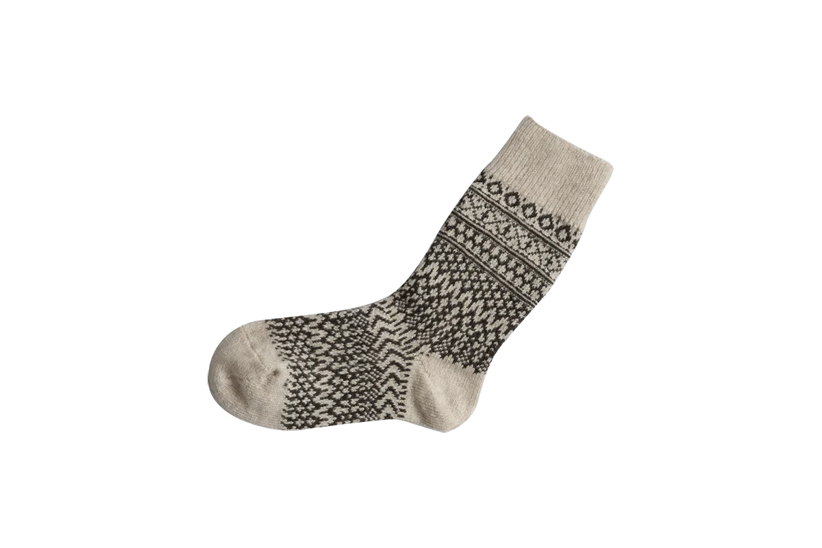 Nishiguchi Kutsushita Wool Jacquard Socks