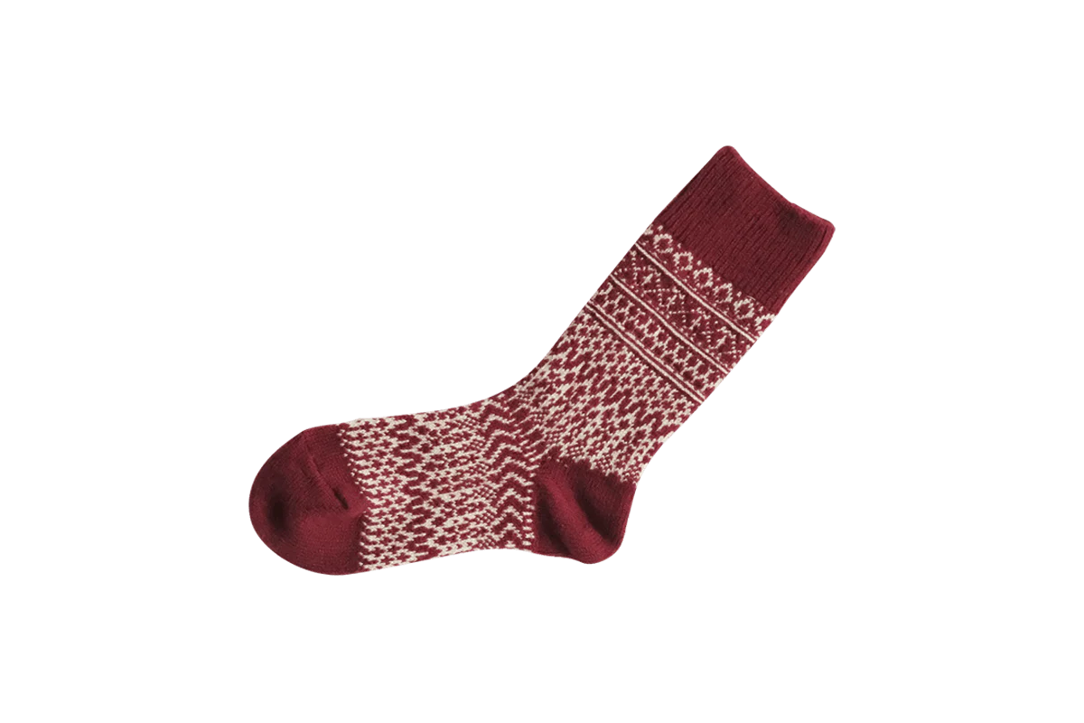 Nishiguchi Kutsushita Wool Jacquard Socks