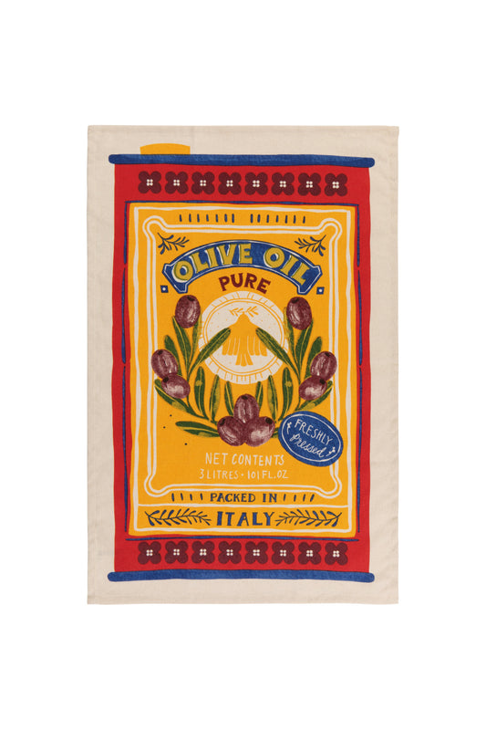 Olive Oil Printed Dishtowel