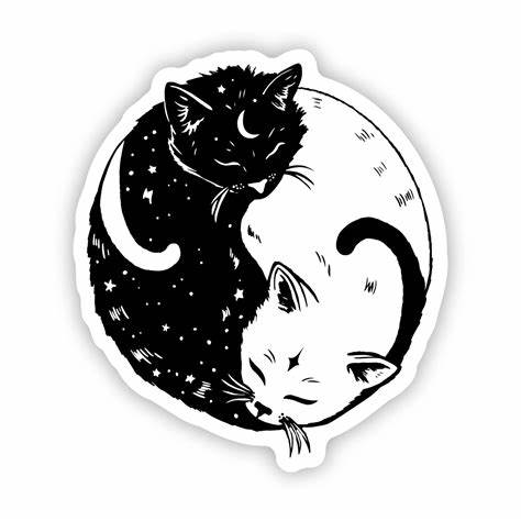 Yin & Yang Cats Sticker