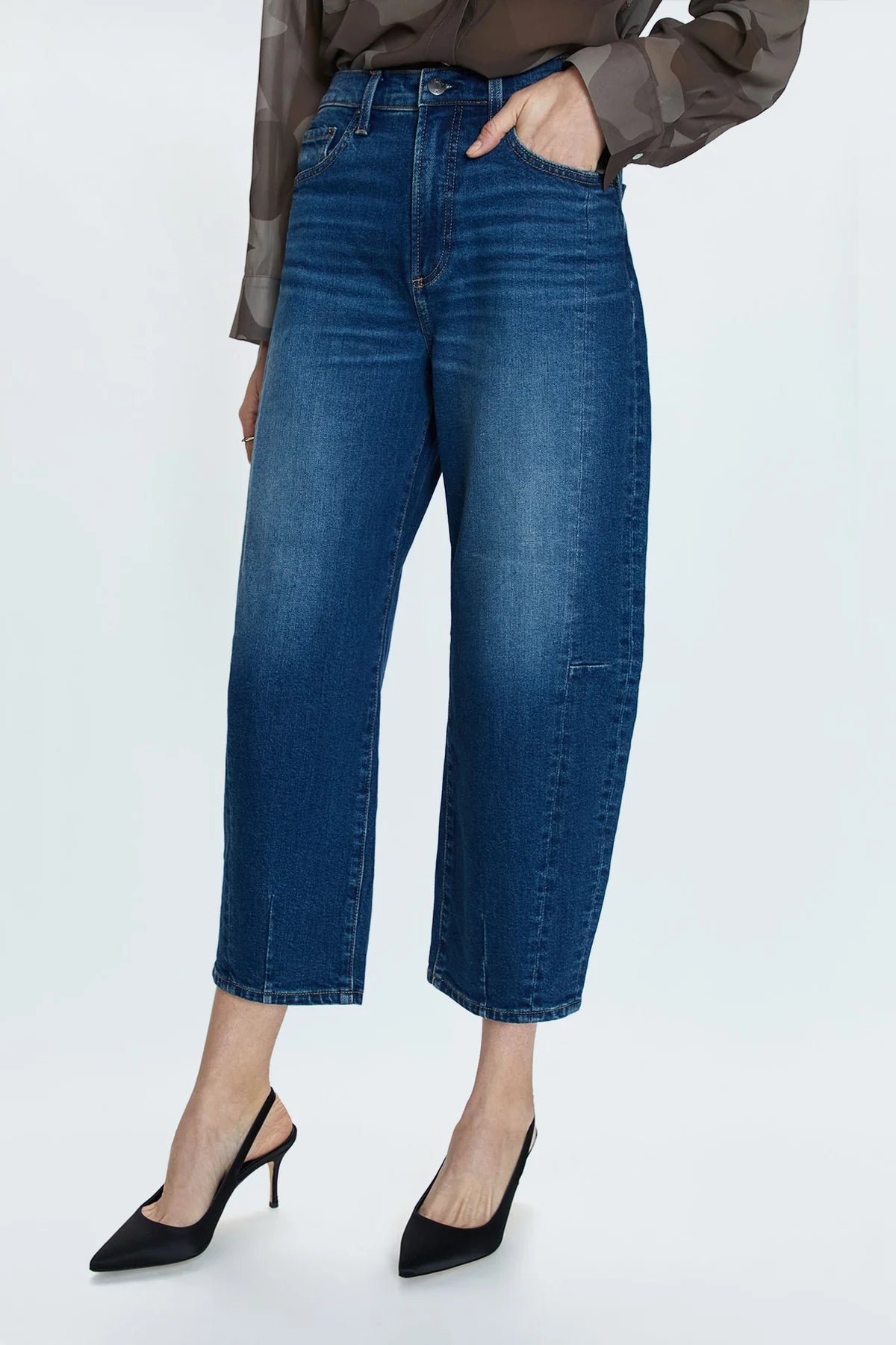 Petite Eli High Rise Barrel Leg Jeans | Mixer