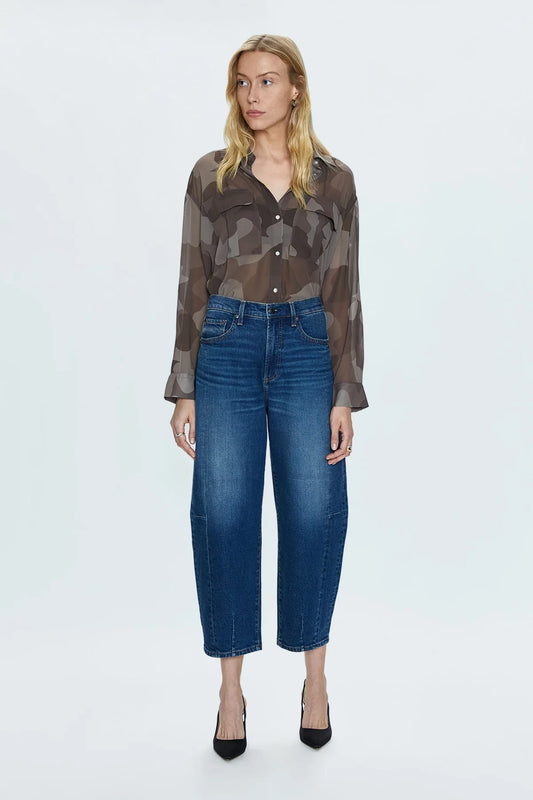 Petite Eli High Rise Barrel Leg Jeans | Mixer