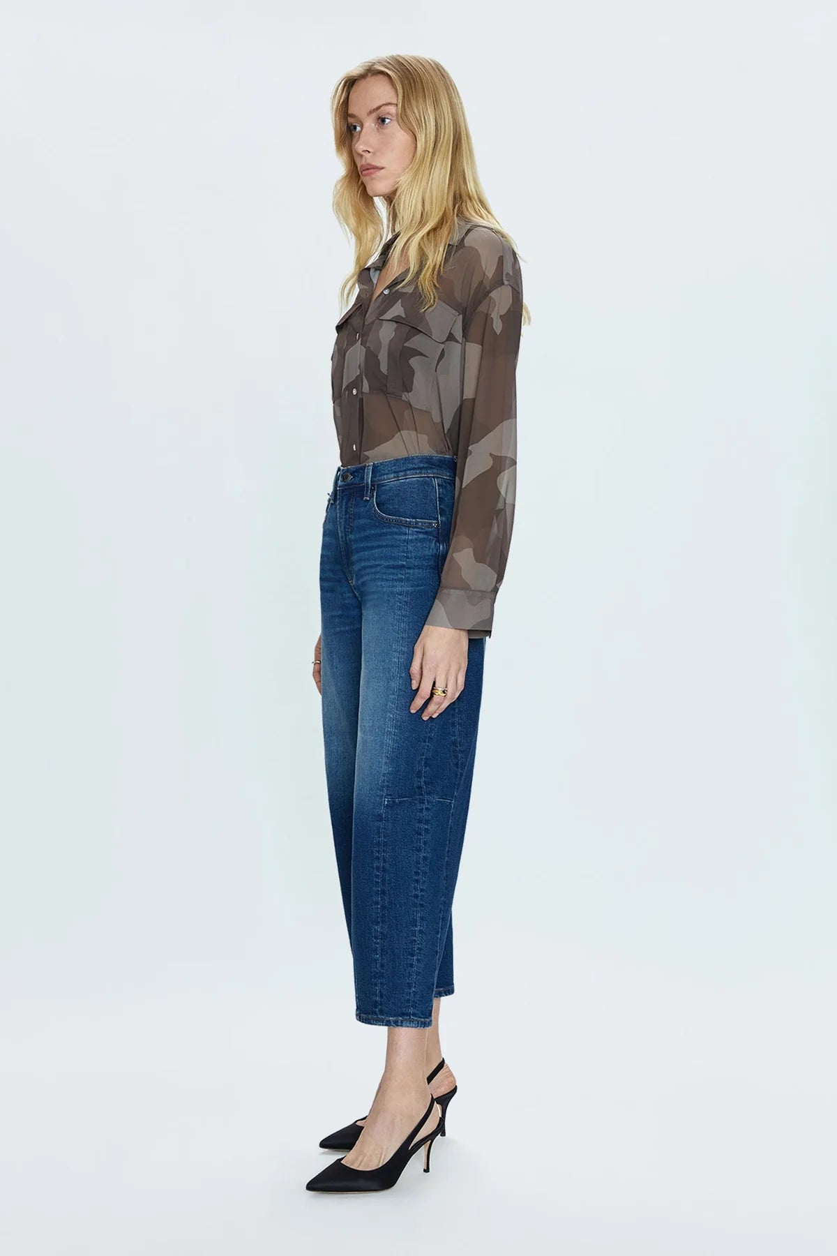 Petite Eli High Rise Barrel Leg Jeans | Mixer