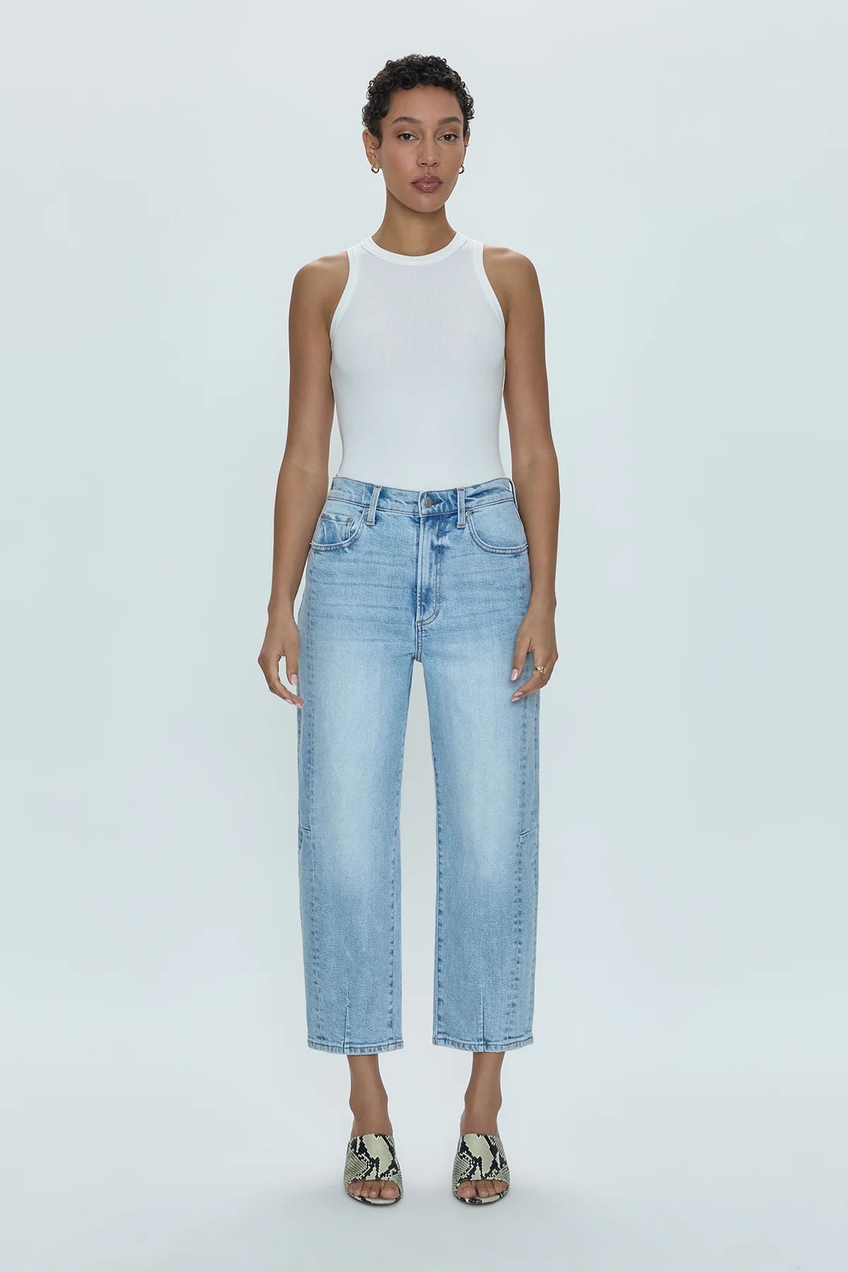 Eli High Rise Barrel Leg Jeans | Sun Kissed