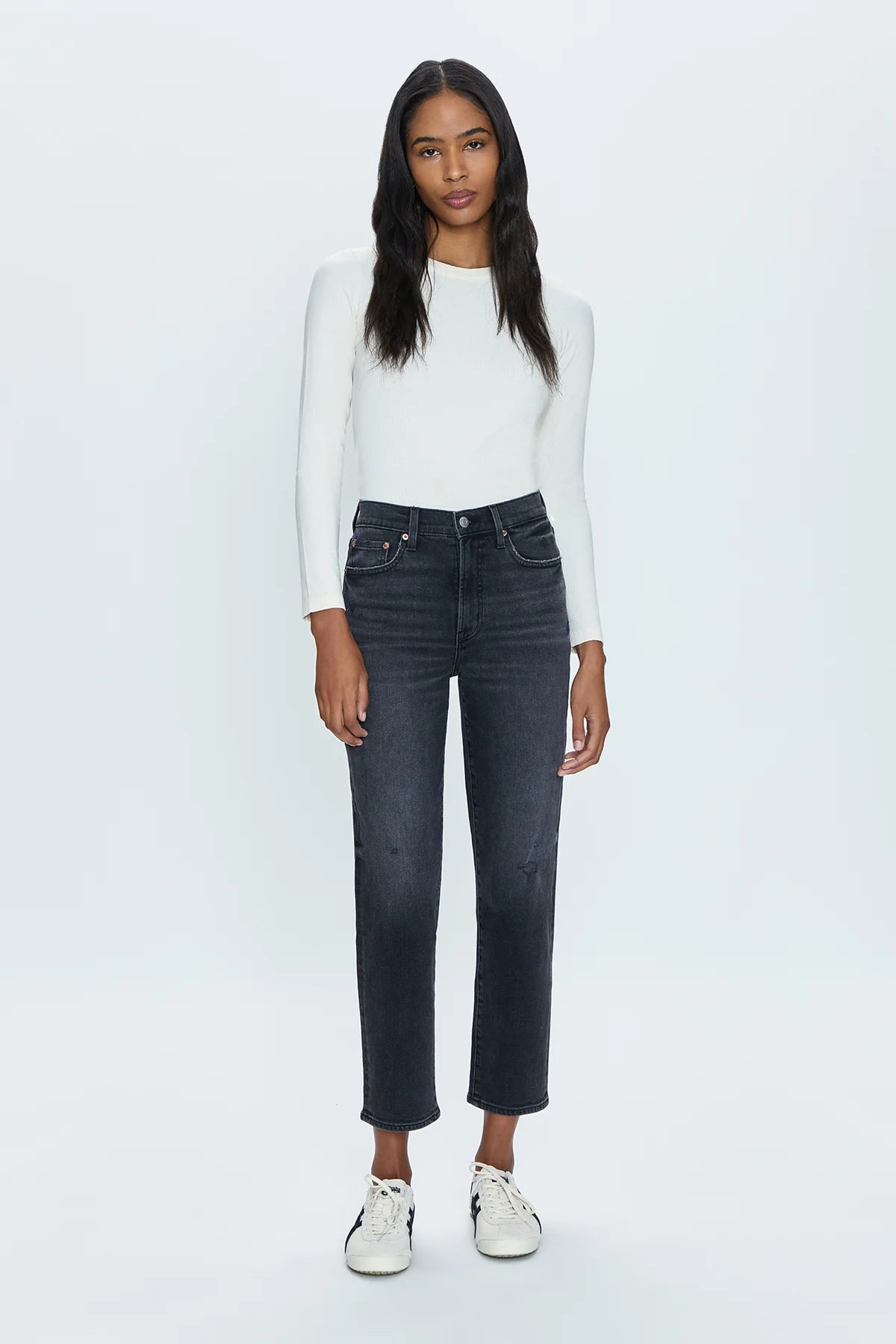 CHARLIE High Rise Cropped Straight Leg Jeans | Flat Iron Vintage