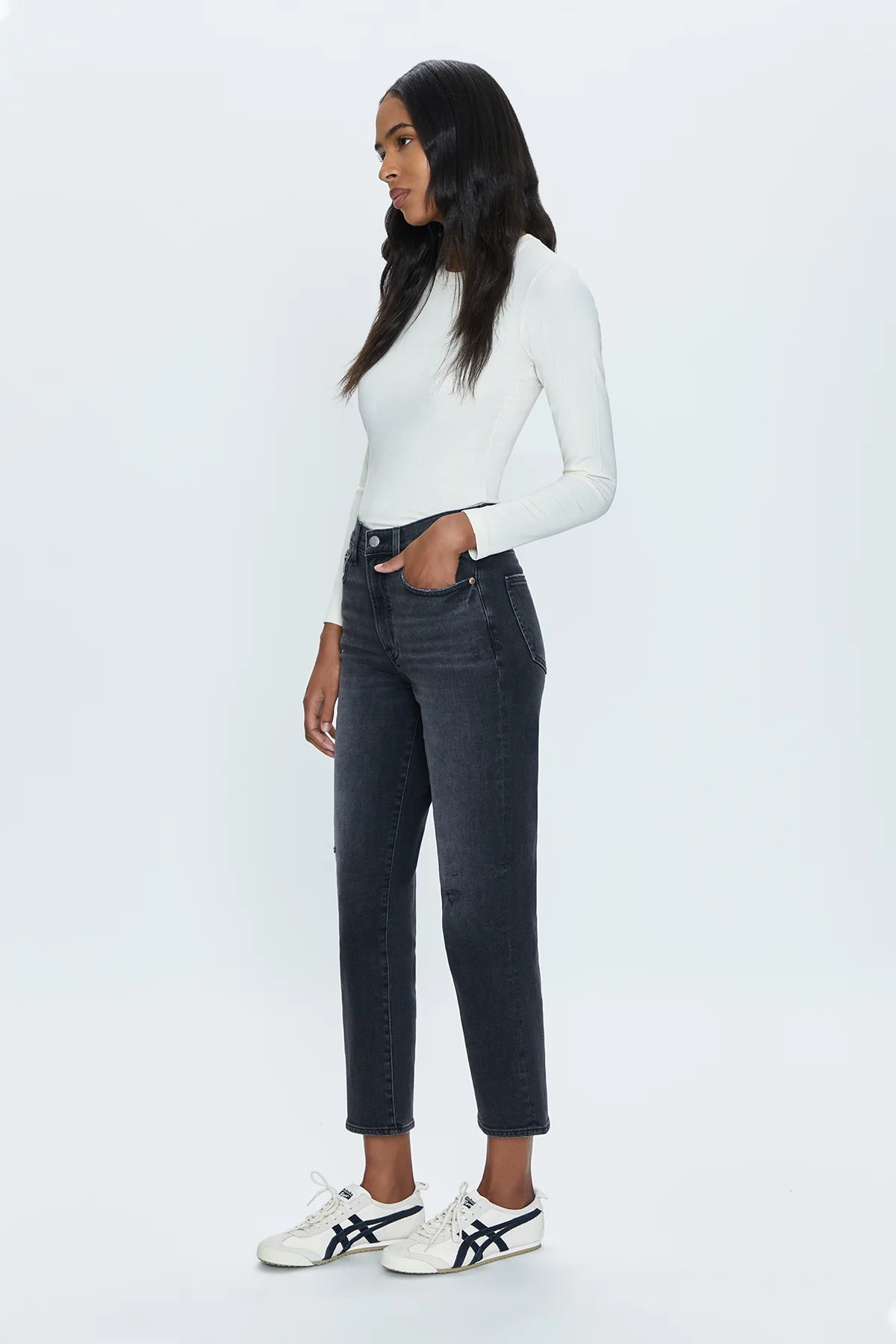 CHARLIE High Rise Cropped Straight Leg Jeans | Flat Iron Vintage