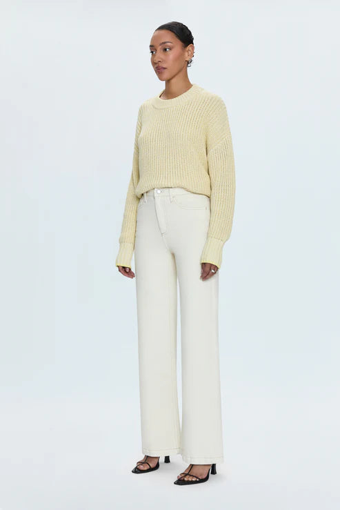Lana High Rise Ultra Wide Jean | Ecru