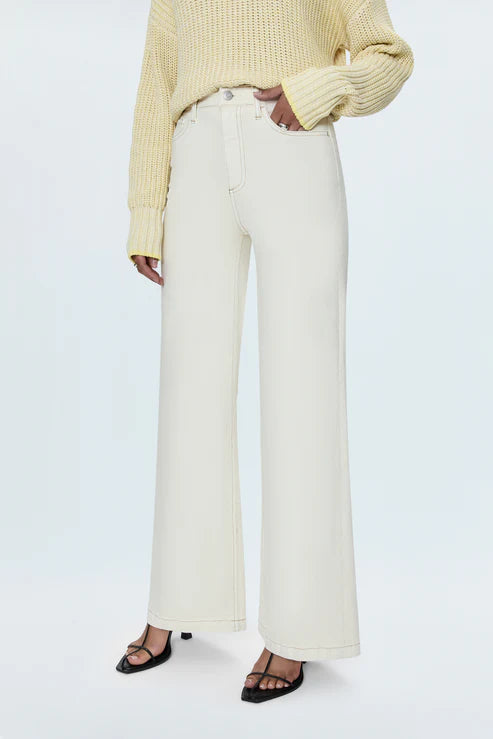 Lana High Rise Ultra Wide Jean | Ecru