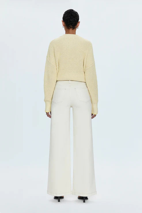 Lana High Rise Ultra Wide Jean | Ecru