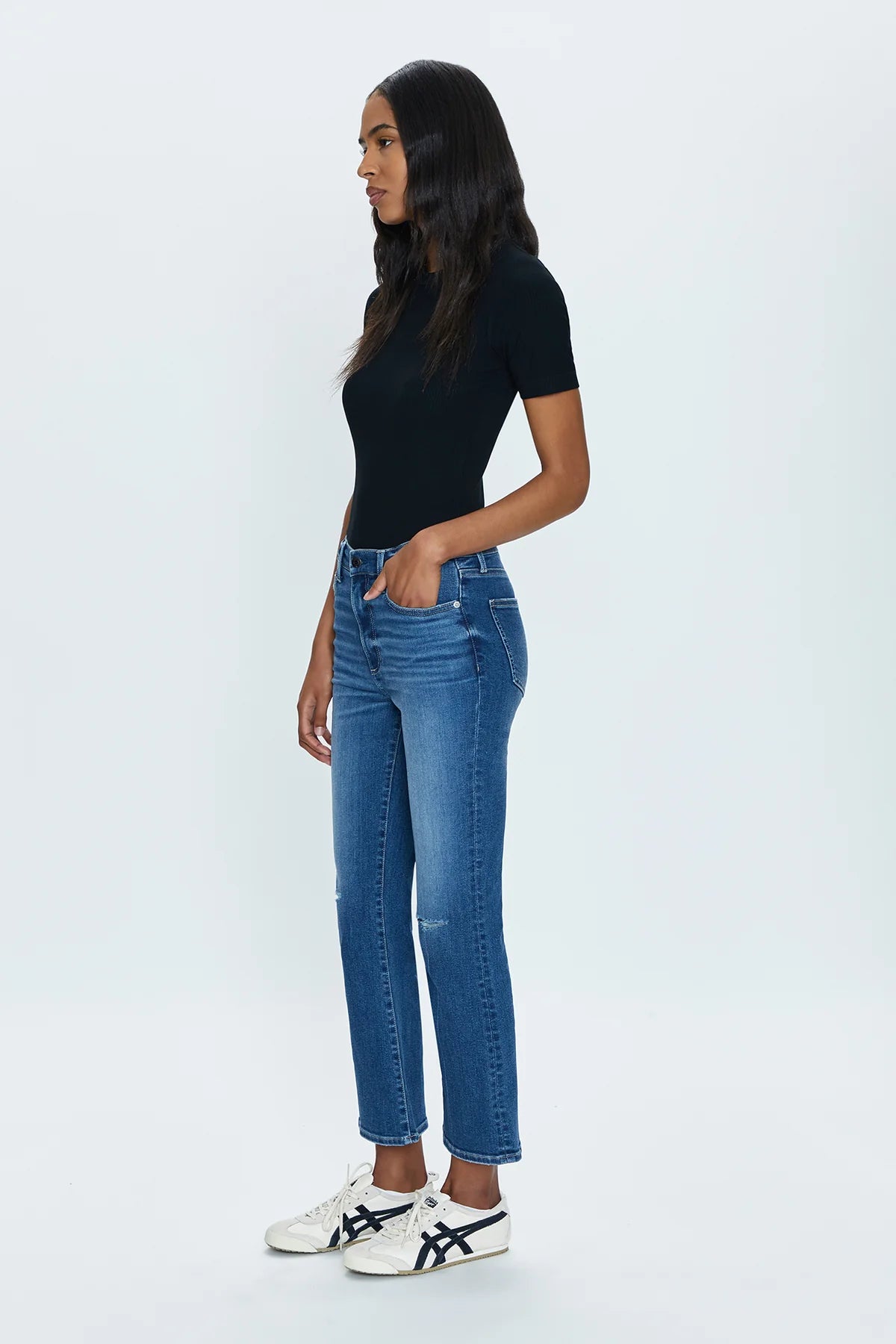 LENNON High Rise Cropped Boot Cut Jeans | City Distressed