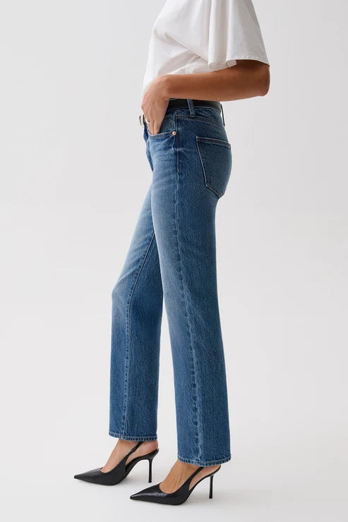 Aleks Mid Rise Straight Long Pant | Sea Salt