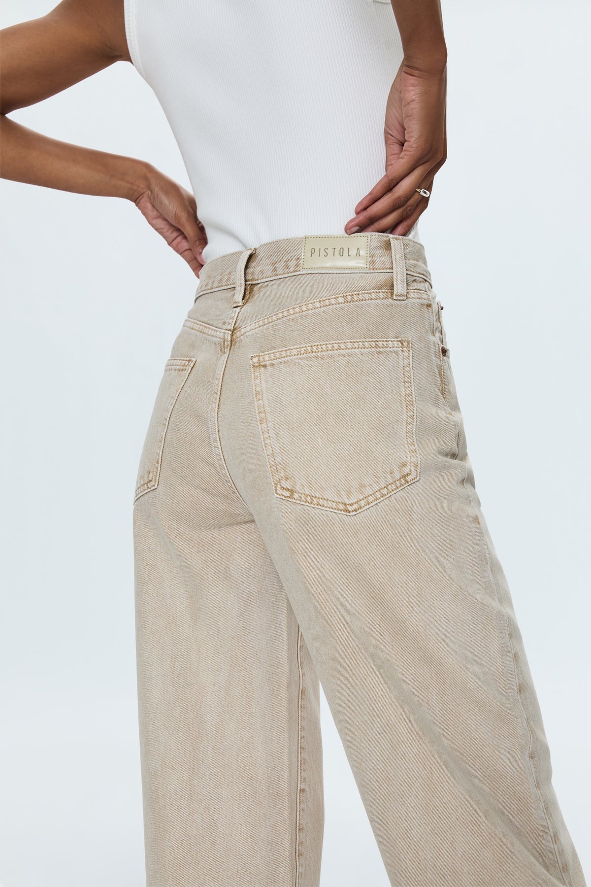 Ryder High Rise Cuffed Jean - Oat