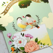 Birds On Cake Wedding Greeting Card