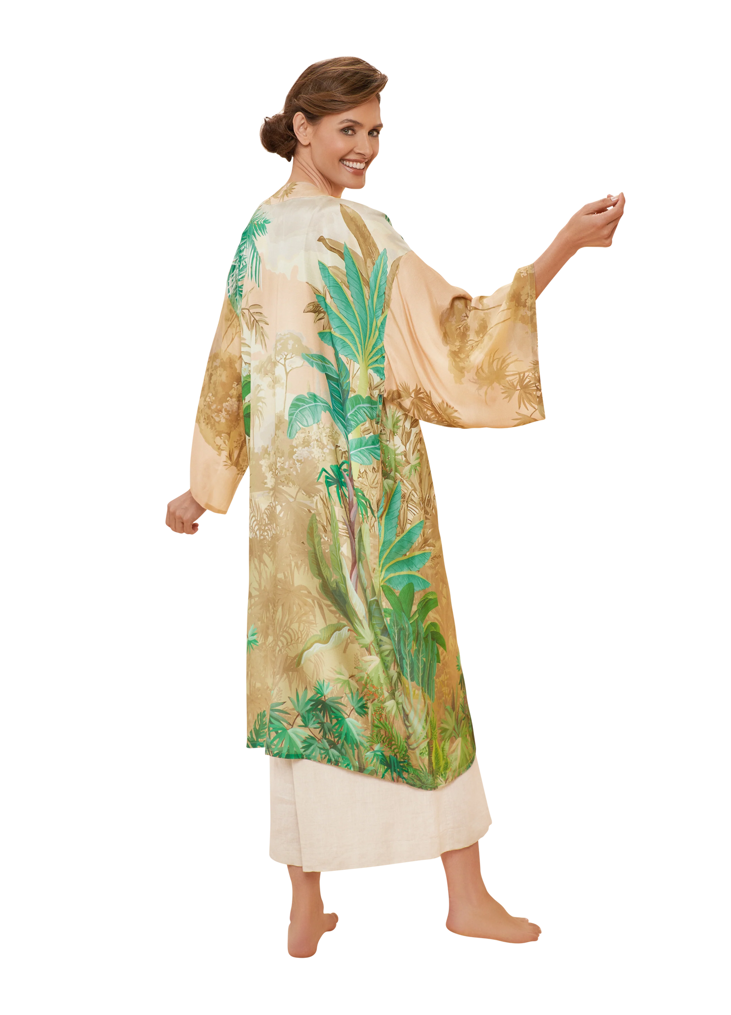 Oasis Kimono Gown in Coconut