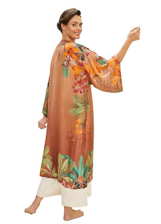 Botany Bliss in Taupe Kimono Gown