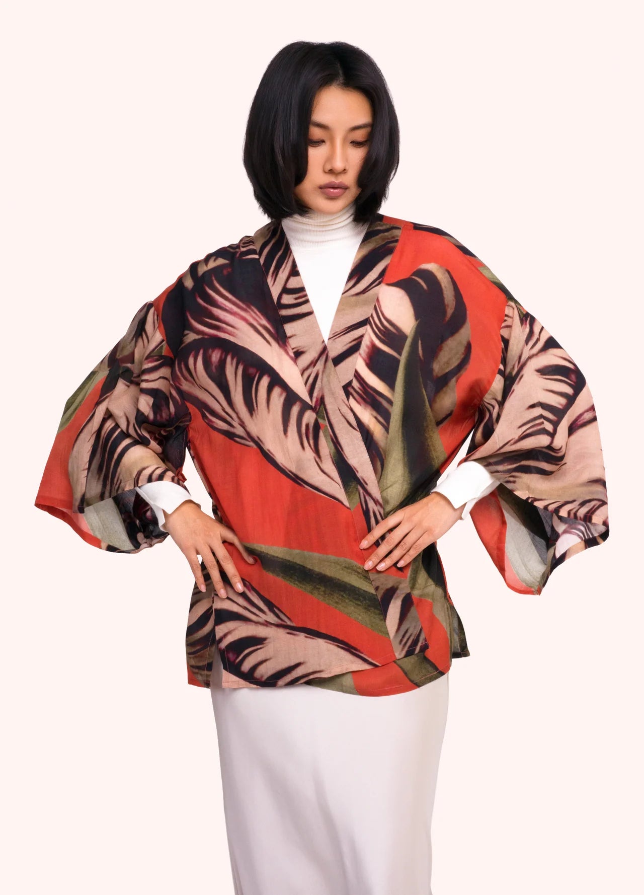 Short Kimono Jacket - Tulip