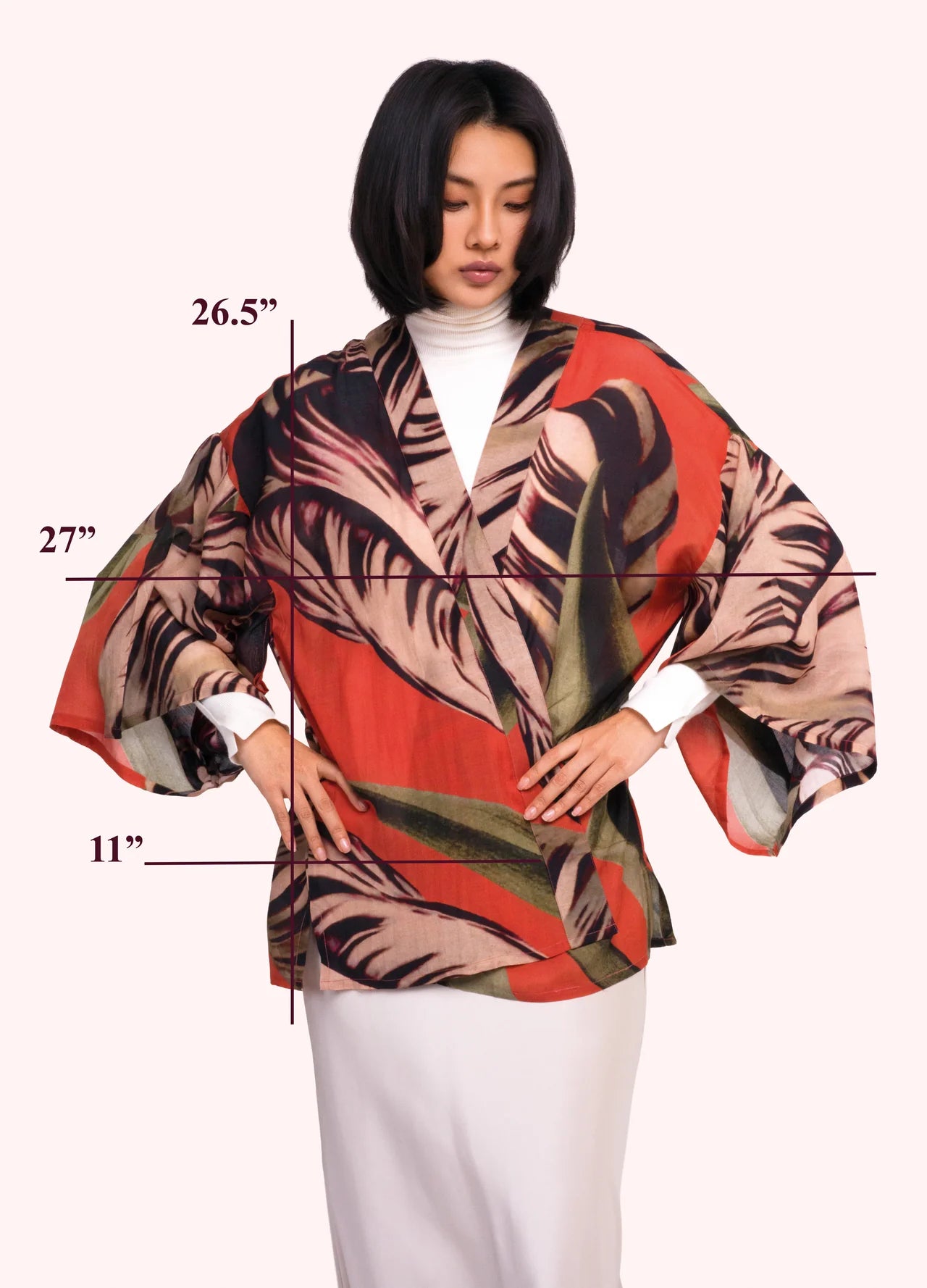 Short Kimono Jacket - Tulip