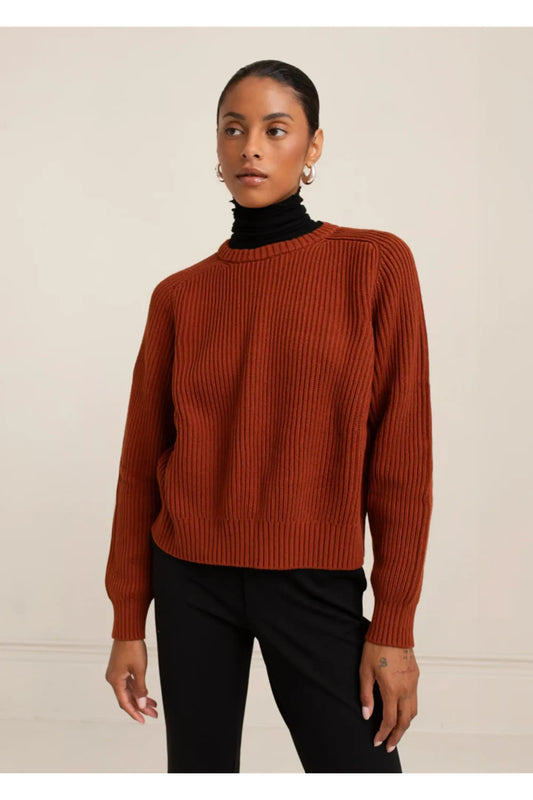 Avery Crew Neck Sweater | Brick Red