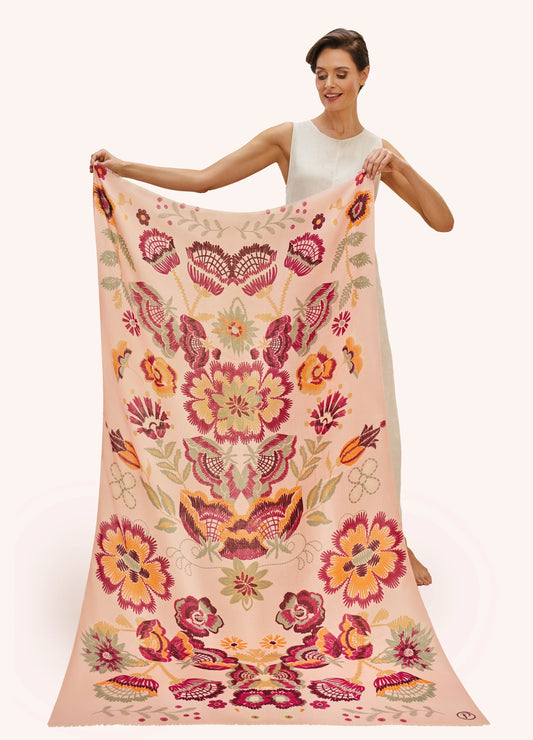 Printed Floral Symmetry Scarf