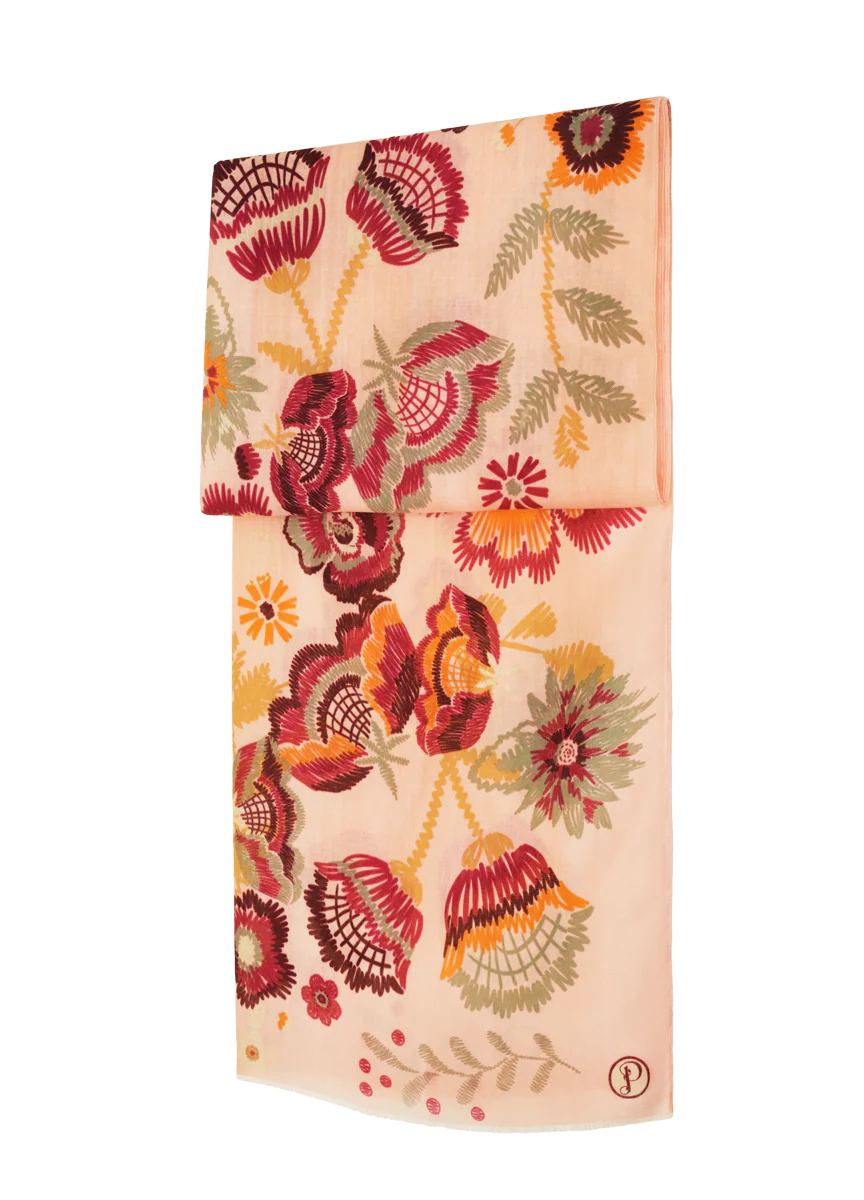 Printed Floral Symmetry Scarf