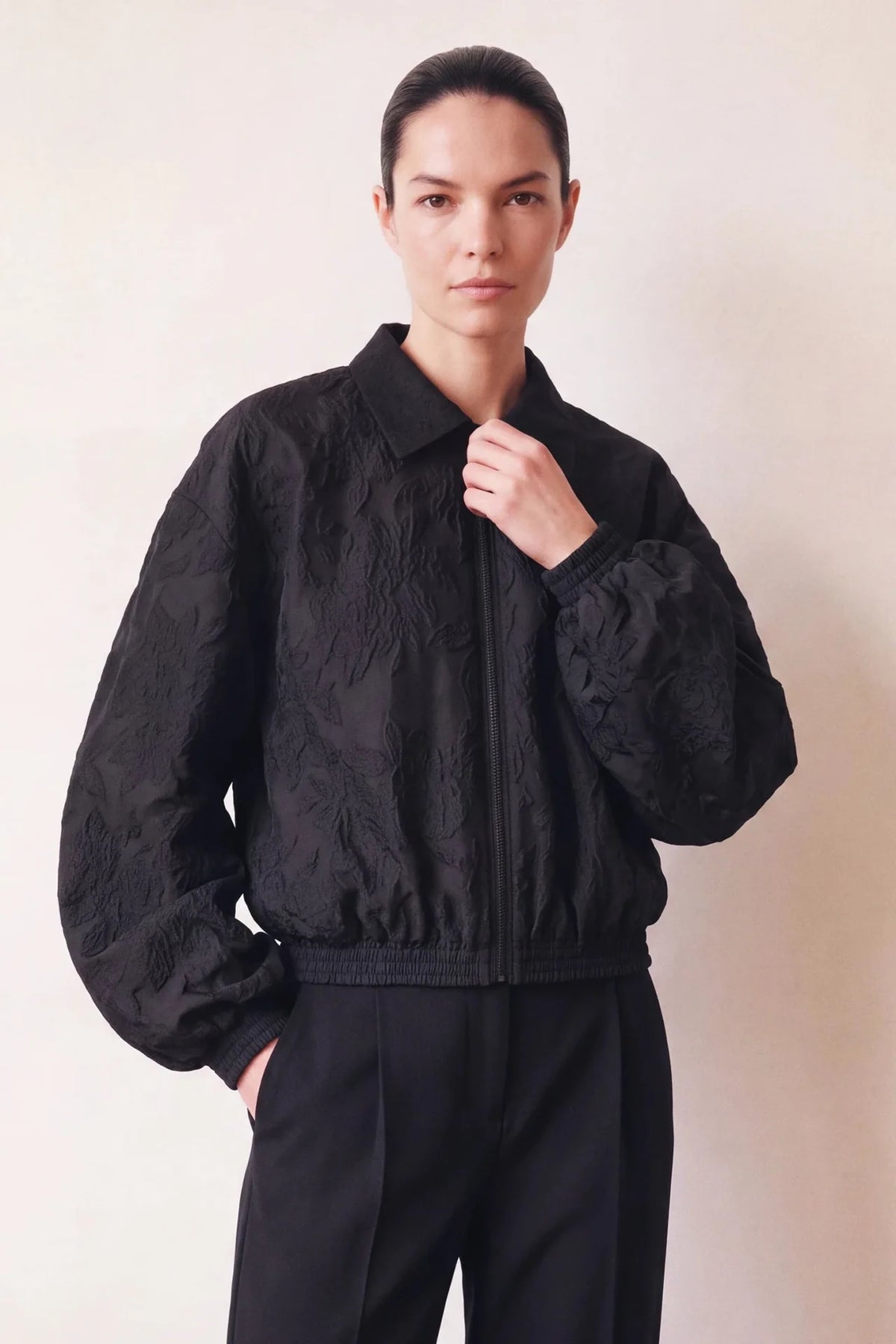 Autumn Bloom Bomber Jacket