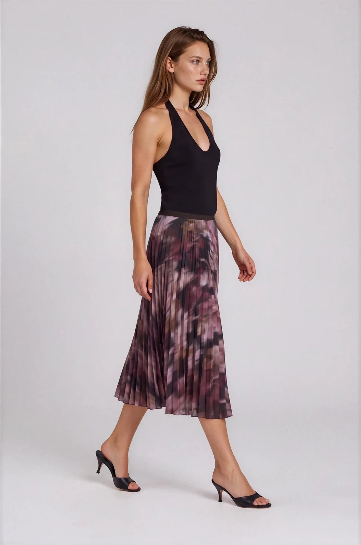 Autumn Bloom Pleated Skirt