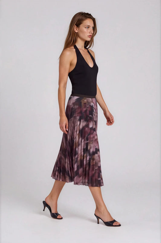 Autumn Bloom Pleated Skirt