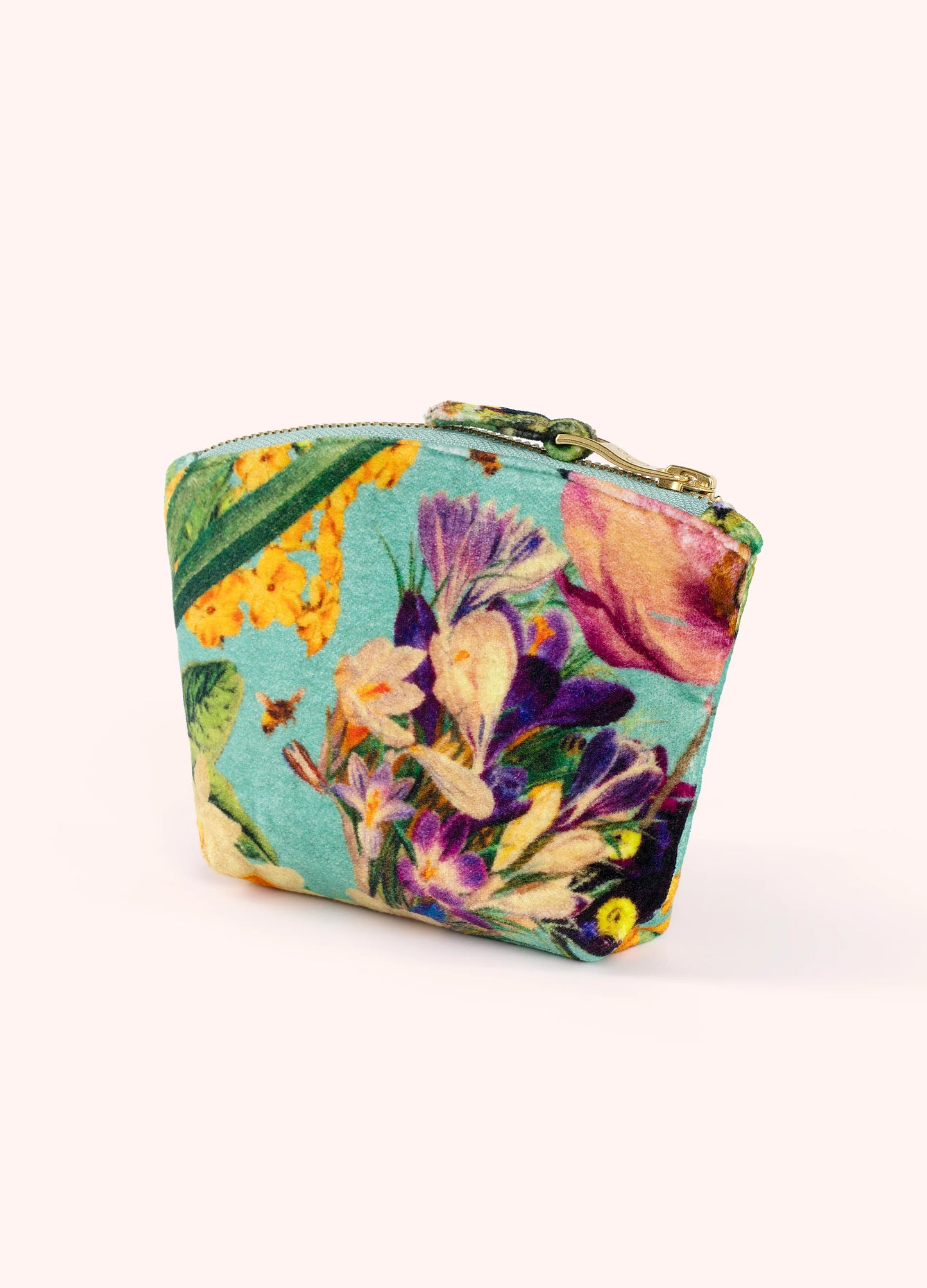 Printed Velvet Mini Pouch - Spring