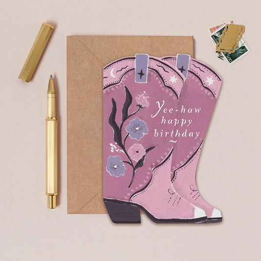 Cowboy Boots Birthday Card