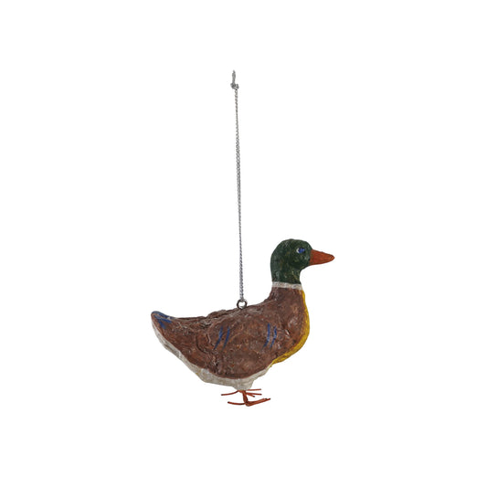 Handmade Paper Mache Vintage Duck Ornament