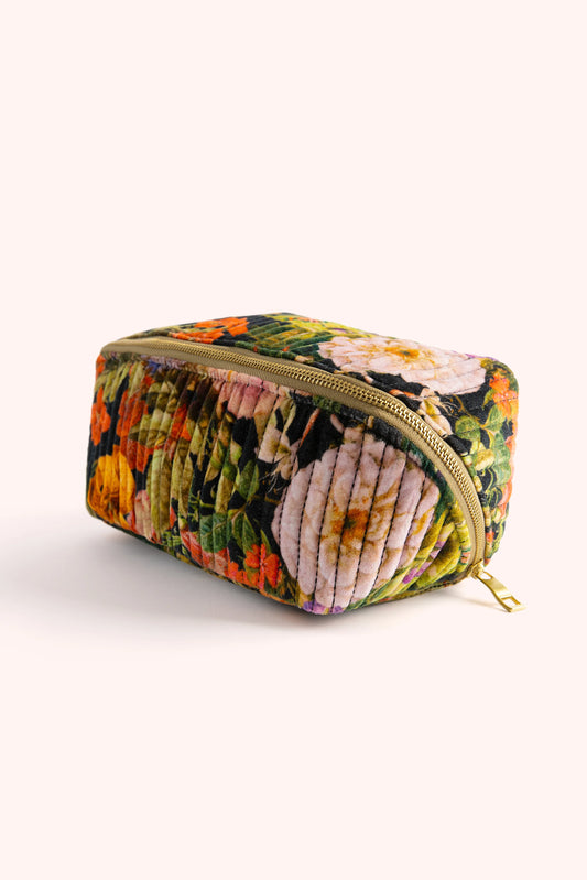 Quilted Makeup Bag - Midnight Posy