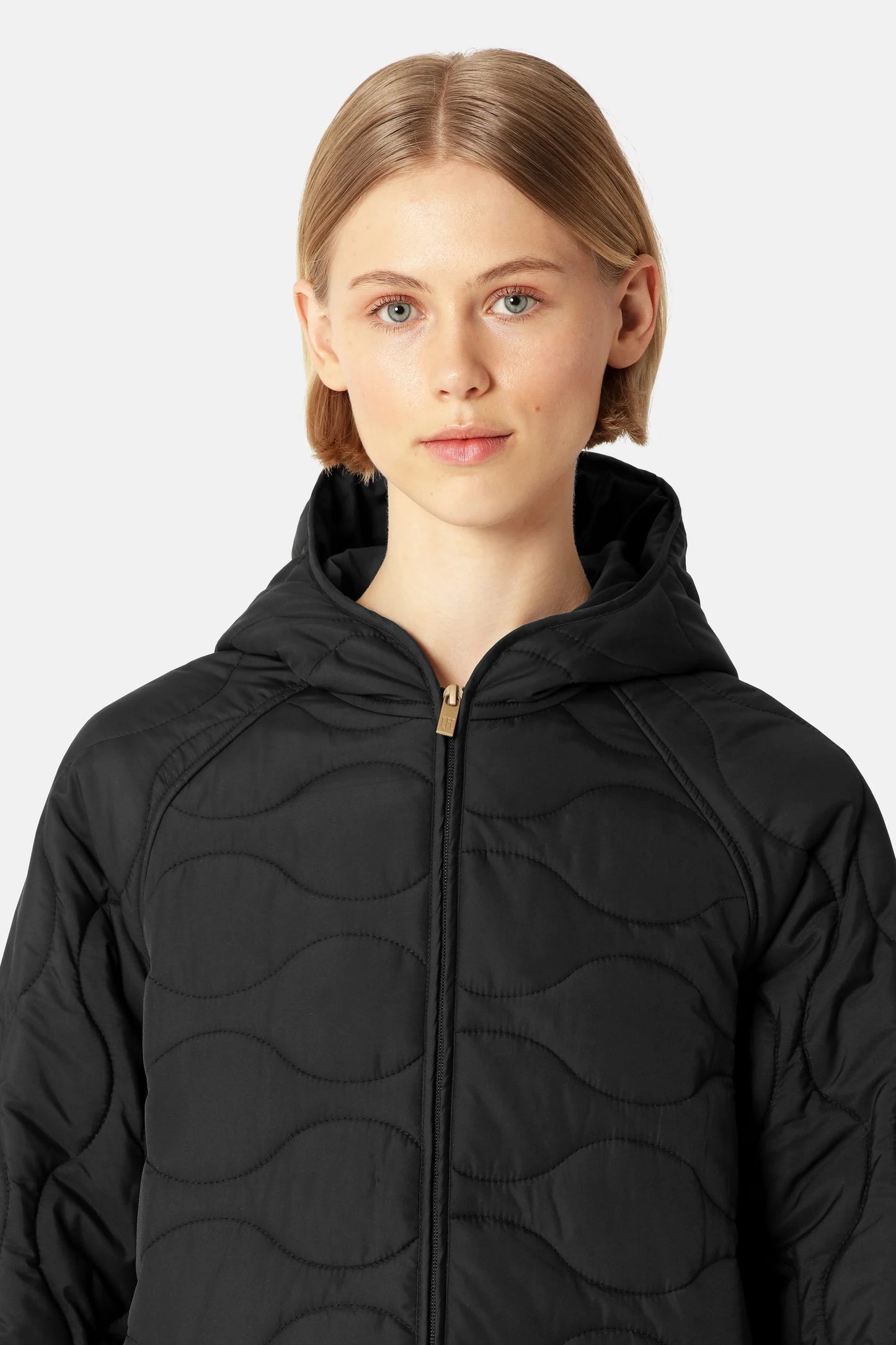 Long Quilt Jacket With Hood