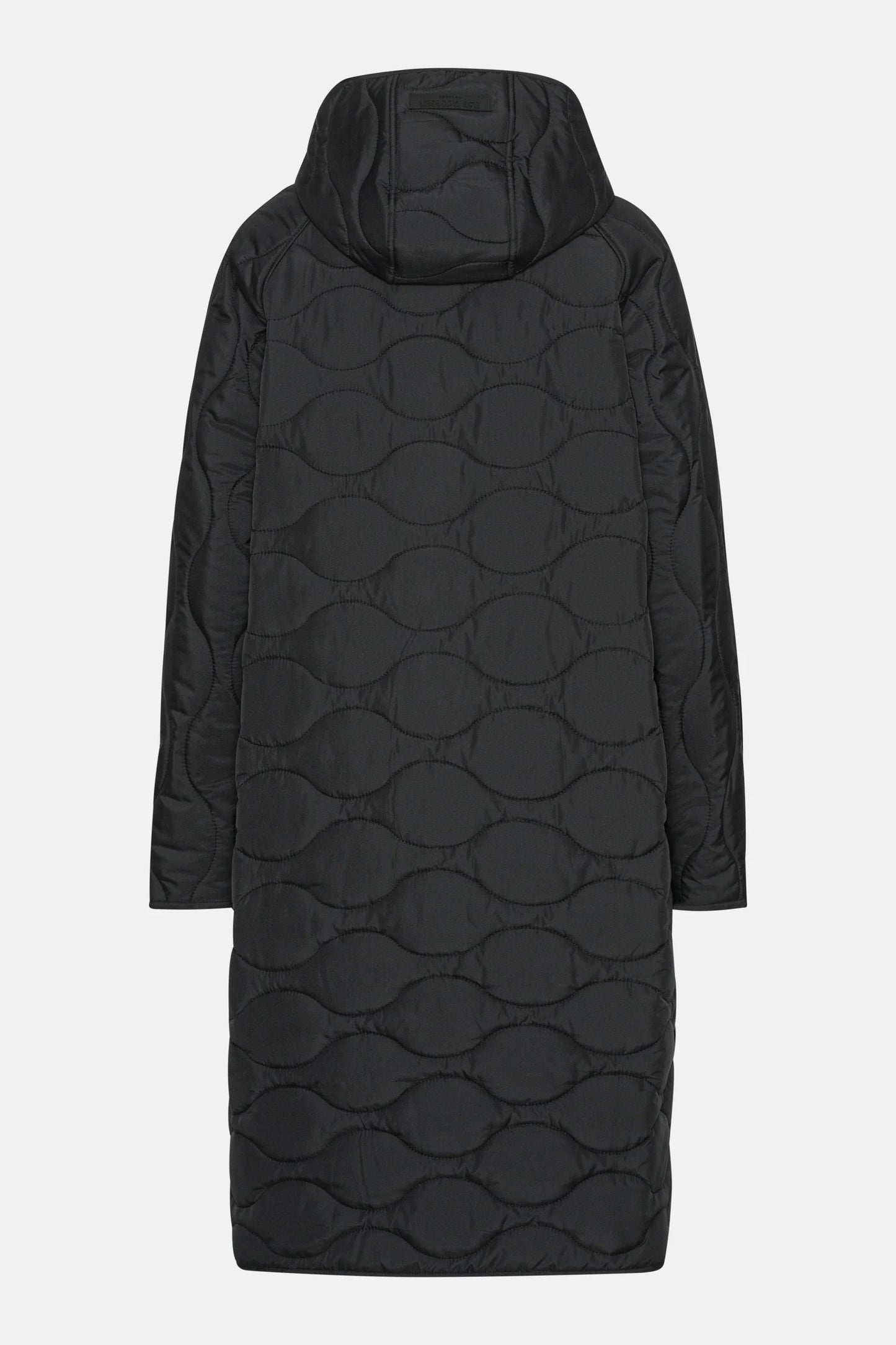 Long Quilt Jacket With Hood