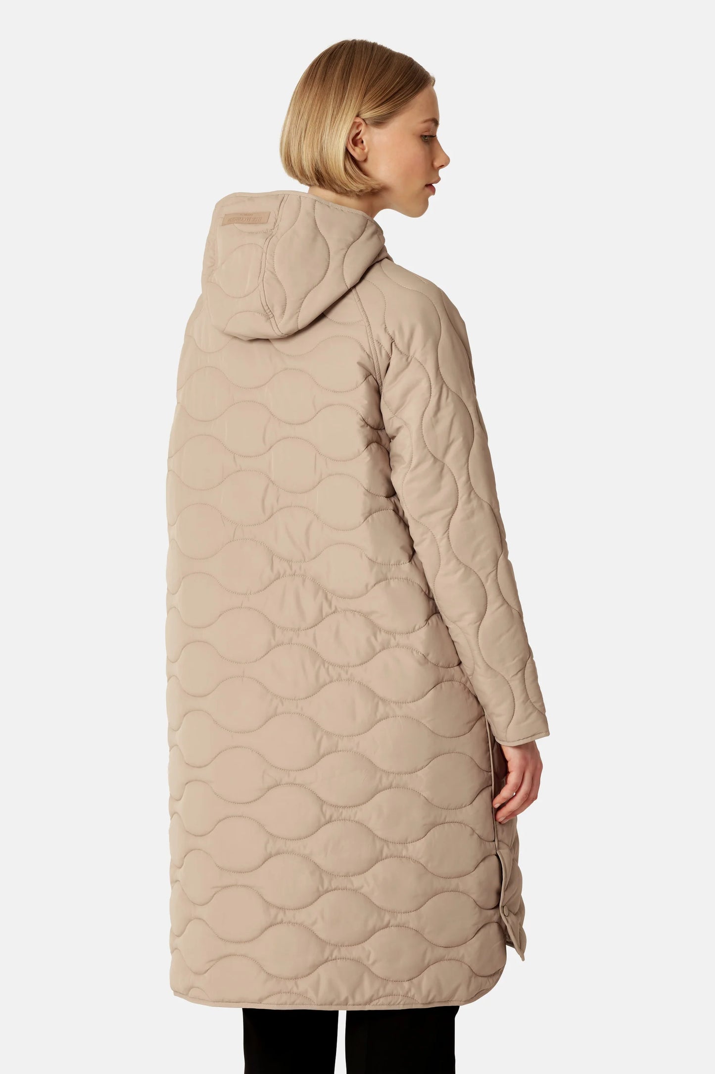 Long Quilt Jacket With Hood