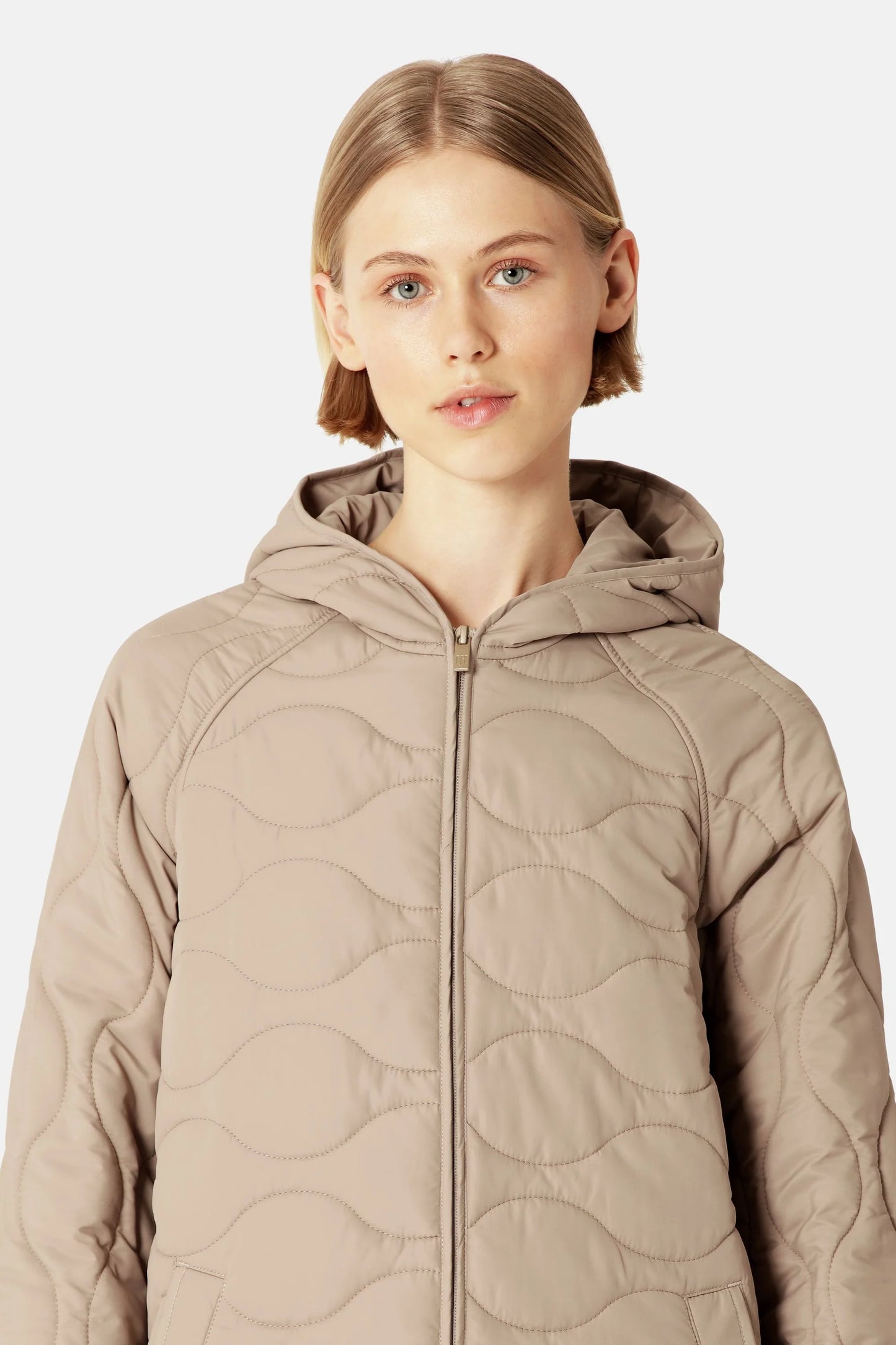 Long Quilt Jacket With Hood