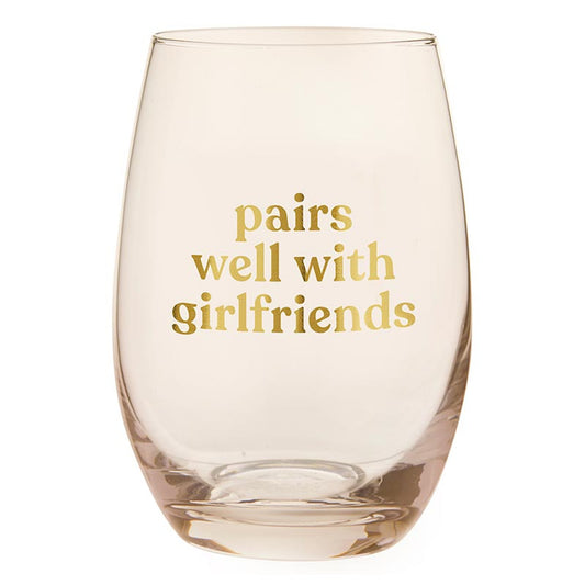 Girlfriends Stemless Wine Glass