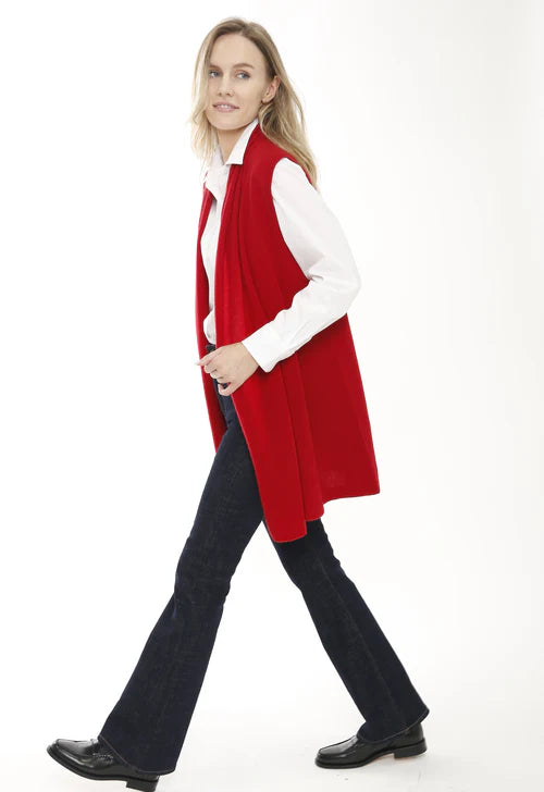 Cashmere Sleeveless Open Vest