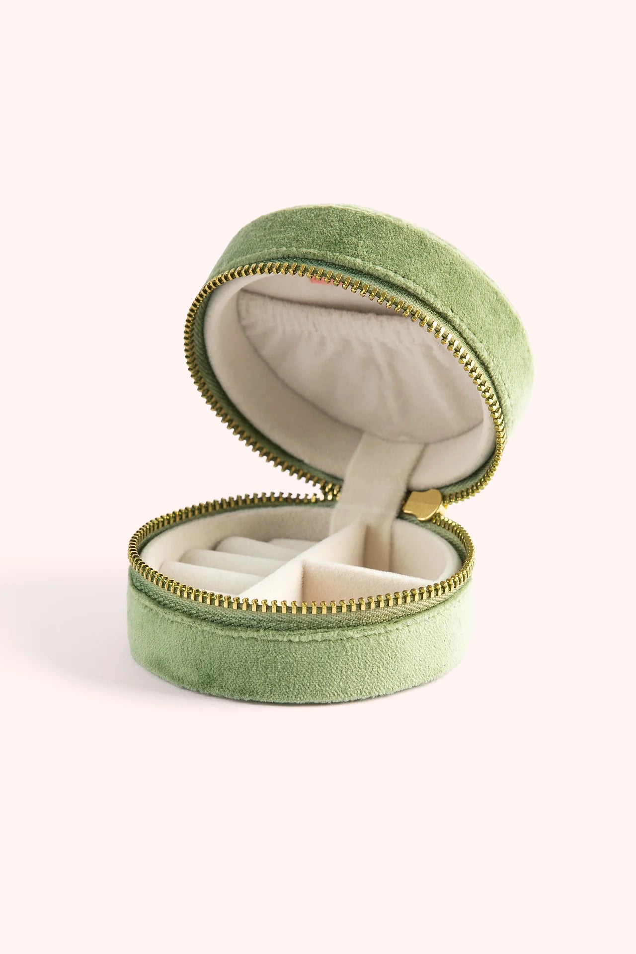 Round Velvet Jewellery Box - Toadstools