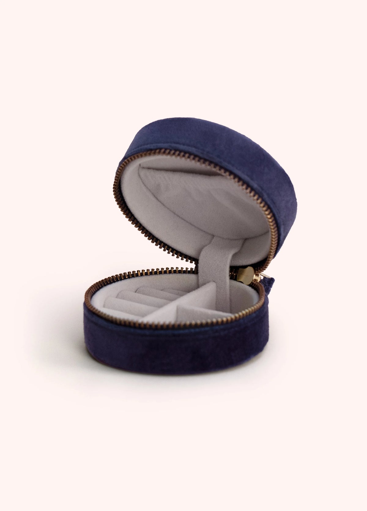 Round Jewellery Box - Navy Floral