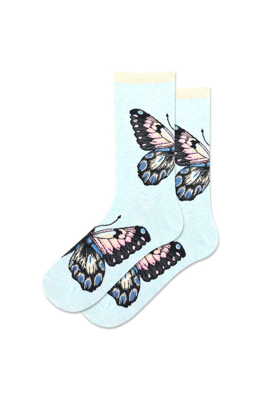 HOTSOX Women's Big Butterfly Crew Socks