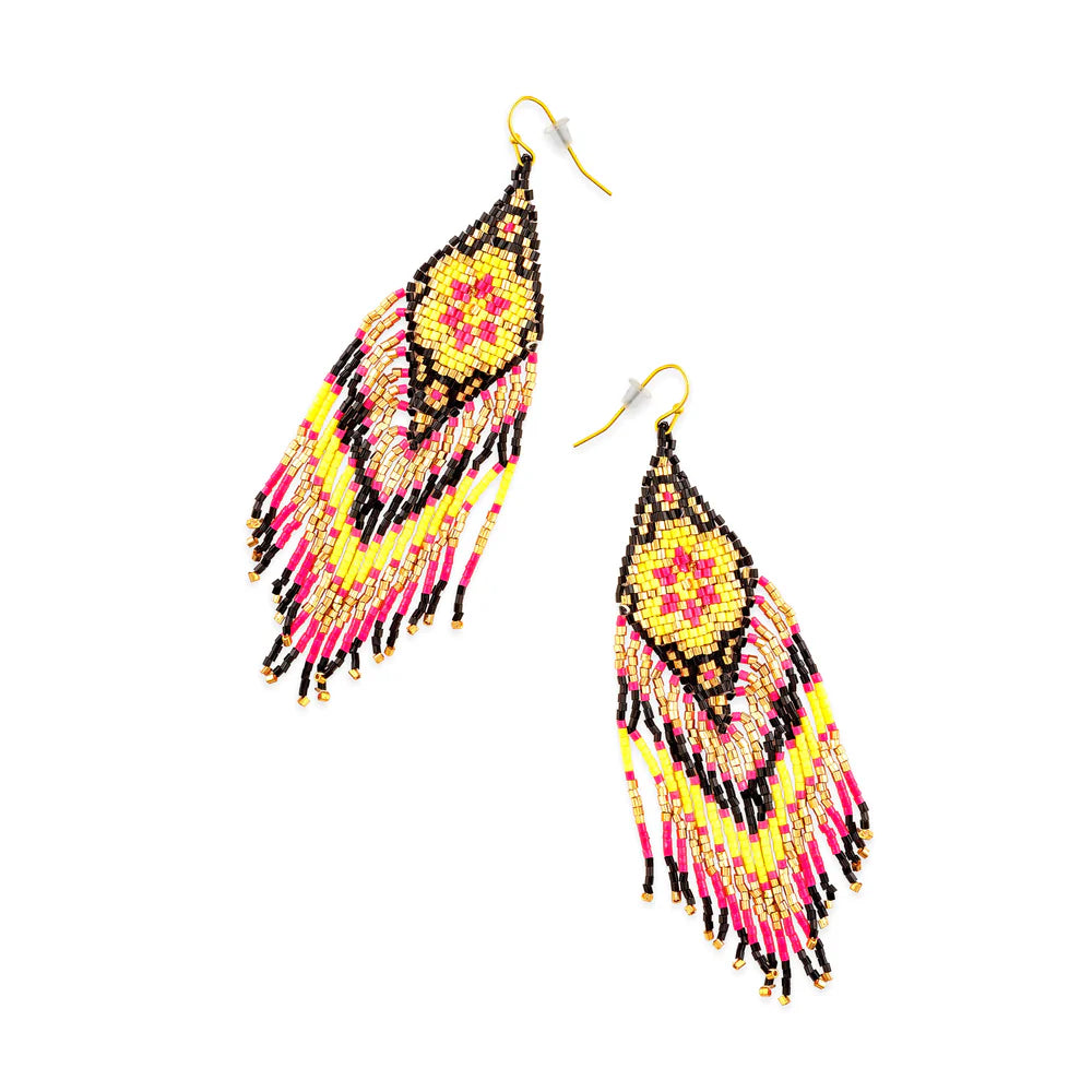 Heart Bloom Beaded Earrings